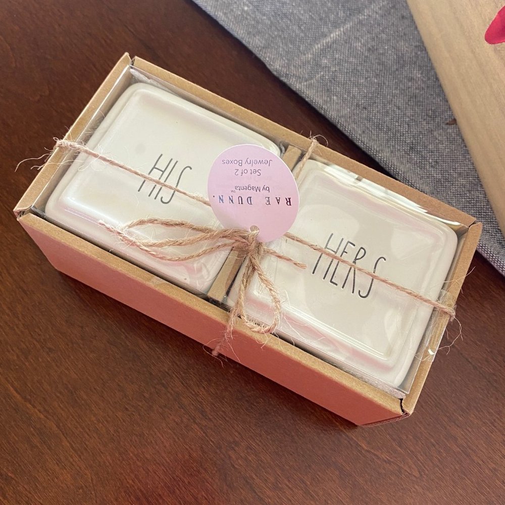 RAE DUNN - his/hers jewelry boxes